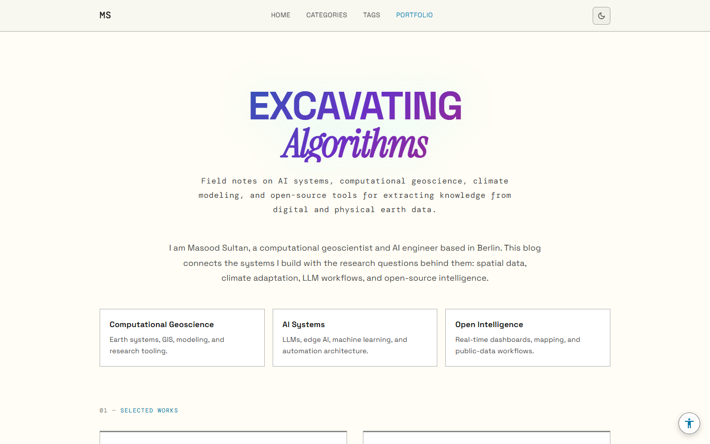 Masood Sultan — AI, Geoscience & Tech Blog screenshot